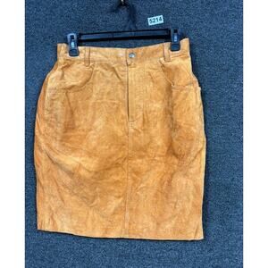 VTG United Colors of Benetton Leather Pencil Skirt Womens Sz 44 US 6 Italy Made